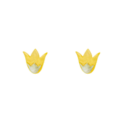 Lotus 1 micron gold plated silver earrings